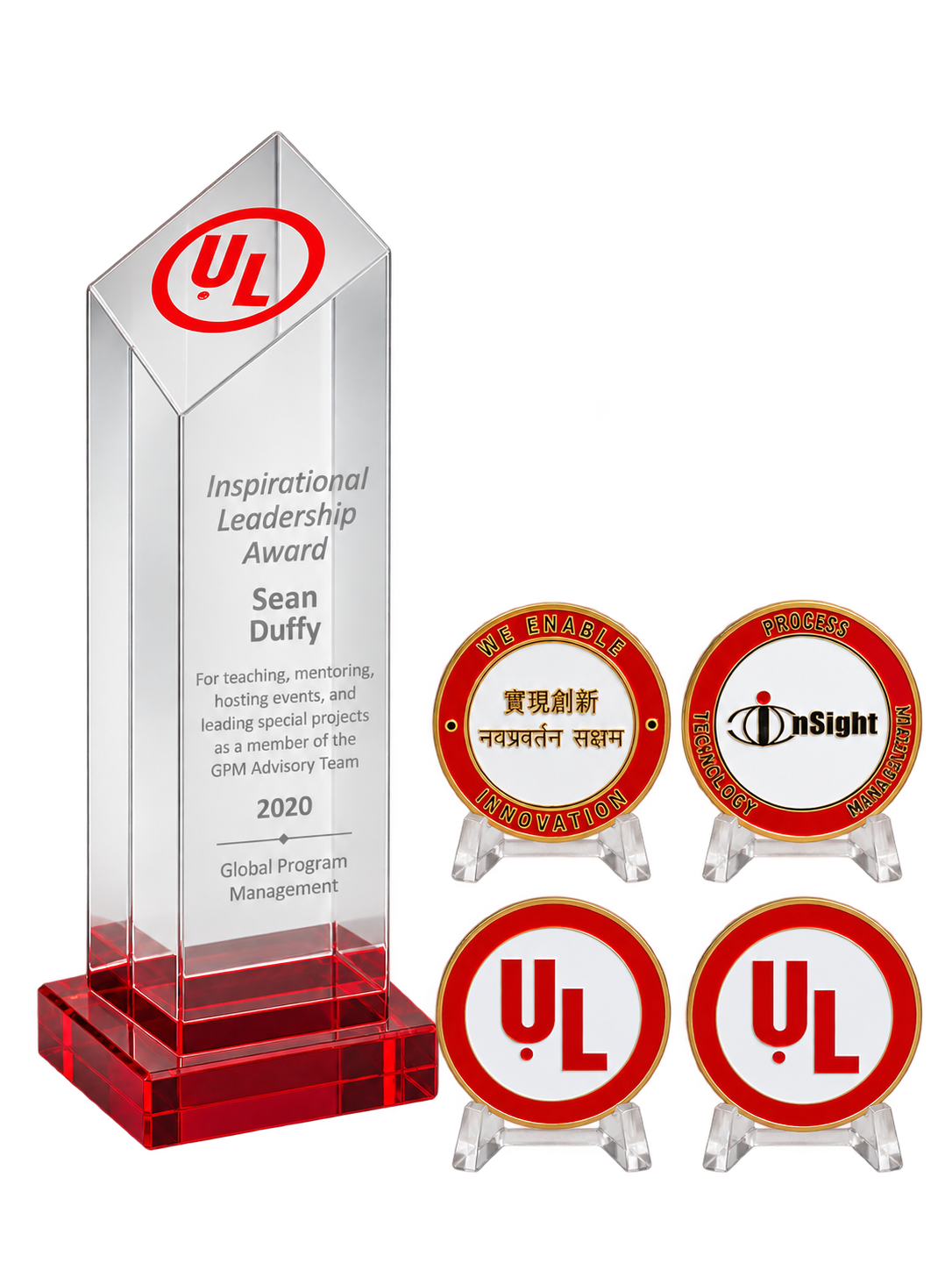 Digital recreation of the UL Inspirational Leadership Award obelisk